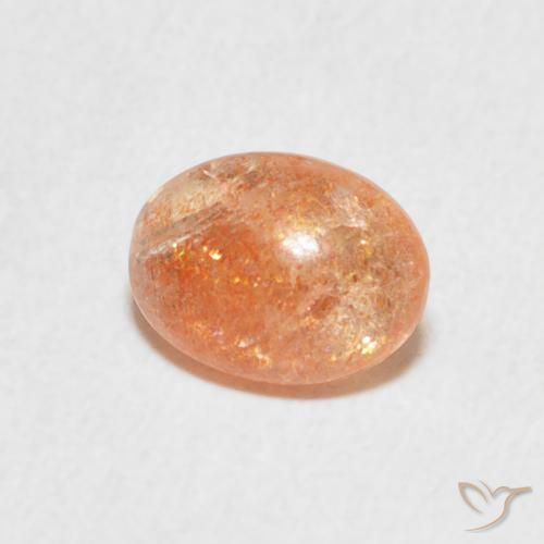 حجر الشمس Medium Light-Orange طبيعي، بيضوي، 1.08 قيراط، نصف شفاف