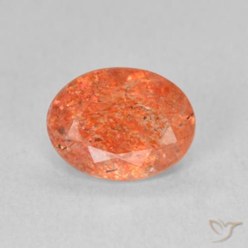 1.15ct طبيعي برتقالى متوسط حجر الشمس, بيضوي, نصف شفاف