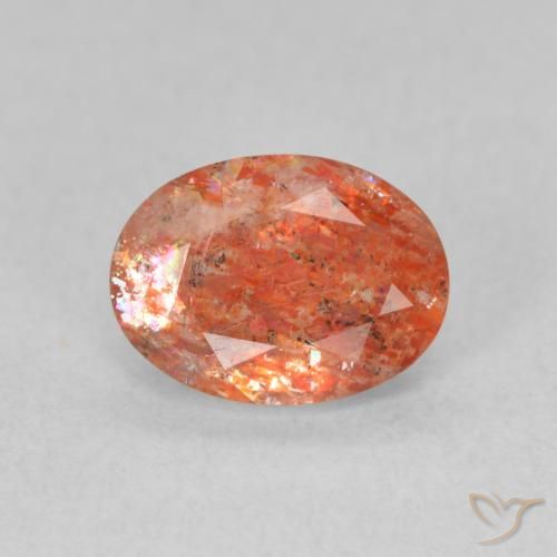 1.20ct طبيعي Medium Light-Orange حجر الشمس, بيضوي, نصف شفاف