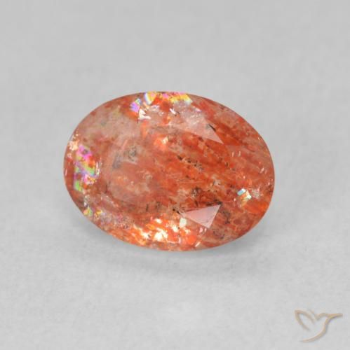 حجر الشمس Medium Light-Orange طبيعي، بيضوي، 1.20 قيراط، نصف شفاف