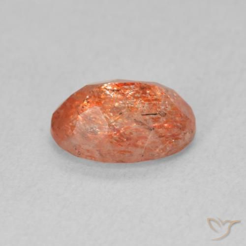 حجر الشمس Medium Light-Orange طبيعي، بيضوي، 1.20 قيراط، نصف شفاف