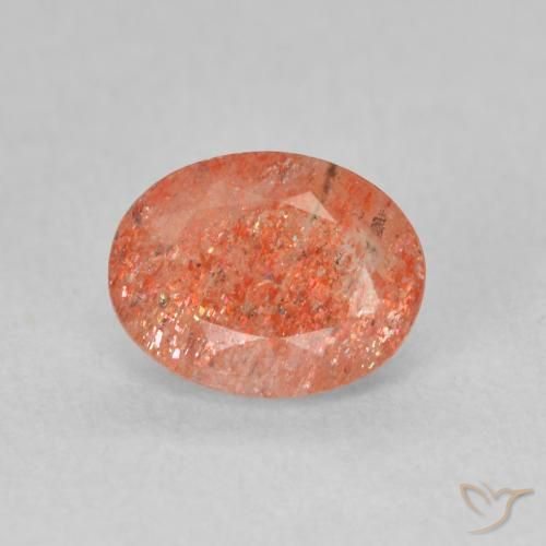 1.18ct طبيعي برتقالى زنجبيلى حجر الشمس, بيضوي, نصف شفاف