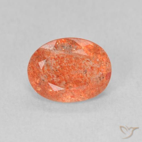 1.26ct طبيعي برتقالي زاهى حجر الشمس, بيضوي, نصف شفاف