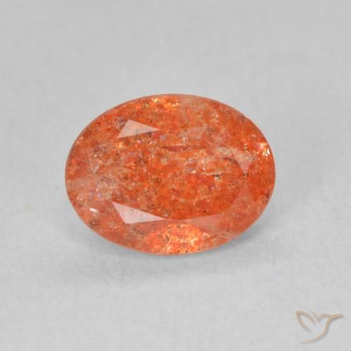 1.23ct طبيعي برتقالى متوسط حجر الشمس, بيضوي, نصف شفاف