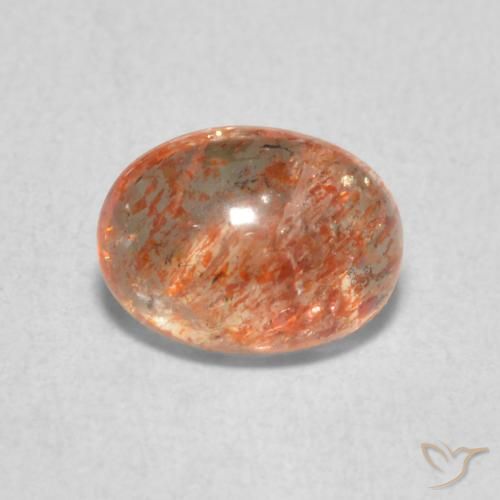 1.17ct طبيعي برتقالى زنجبيلى حجر الشمس, بيضوي, نصف شفاف