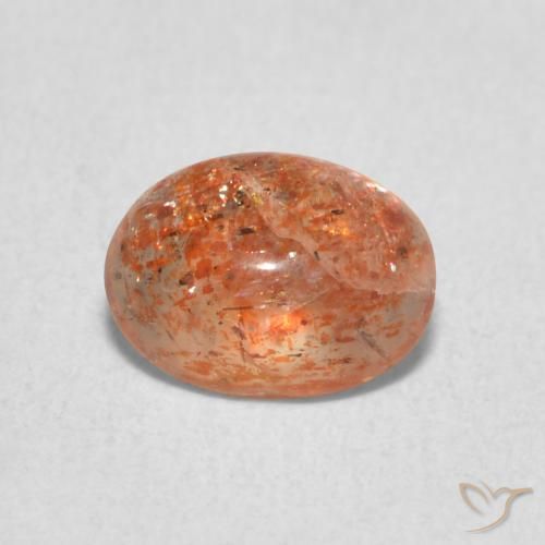 0.97ct طبيعي برتقالى محمر حجر الشمس, بيضوي, نصف شفاف, Photo A