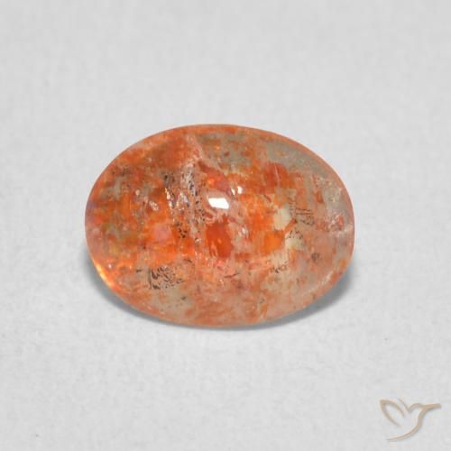 0.86ct طبيعي برتقالى الجريب فروت حجر الشمس, بيضوي, نصف شفاف