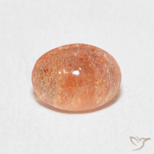 1.11ct طبيعي برتقالى النمر فاتح حجر الشمس, بيضوي, نصف شفاف