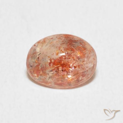 0.97ct طبيعي برتقالى خوخى حجر الشمس, بيضوي, نصف شفاف, Photo A