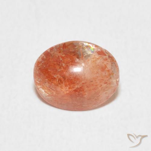 0.93ct طبيعي برتقالى متوسط حجر الشمس, بيضوي, نصف شفاف
