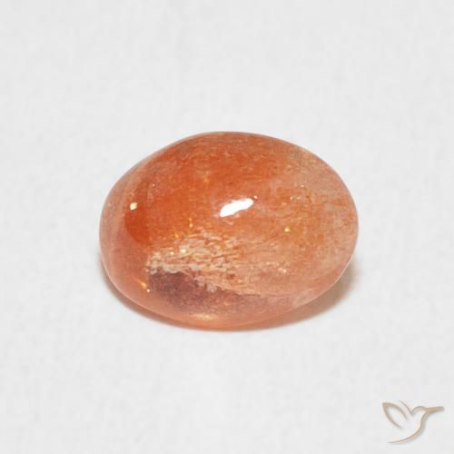 1.02ct طبيعي برتقالى غامق حجر الشمس, بيضوي, نصف شفاف
