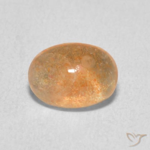 1.34ct طبيعي برتقالي فاتح حجر الشمس, بيضوي, نصف شفاف