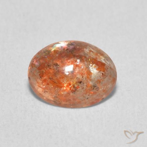 0.86ct طبيعي برتقالى زنجبيلى حجر الشمس, بيضوي, نصف شفاف