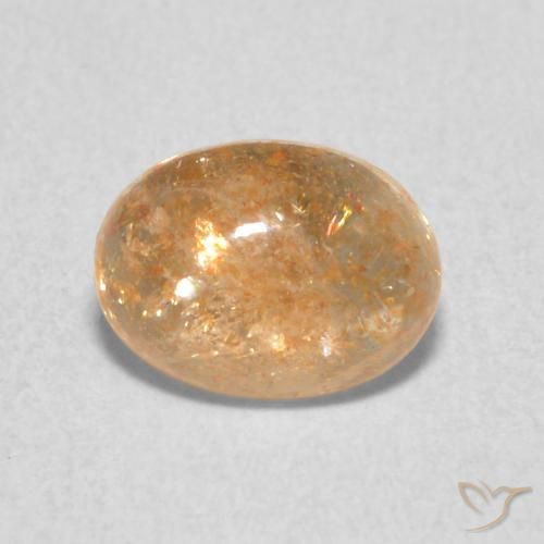 1.33ct طبيعي برتقالى خوخى فاتح حجر الشمس, بيضوي, نصف شفاف, Photo A