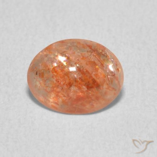 1.07ct طبيعي برتقالى زنجبيلى حجر الشمس, بيضوي, نصف شفاف