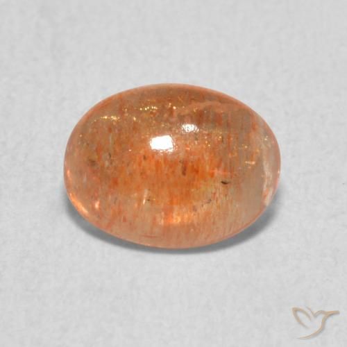 1.26ct طبيعي Medium Light-Orange حجر الشمس, بيضوي, نصف شفاف