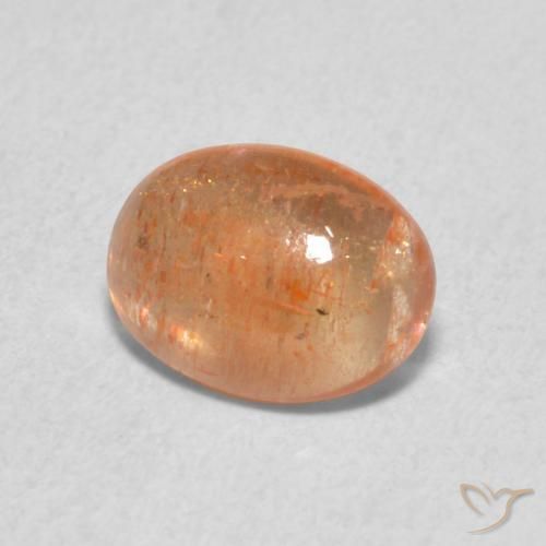 حجر الشمس Medium Light-Orange طبيعي، بيضوي، 1.26 قيراط، نصف شفاف