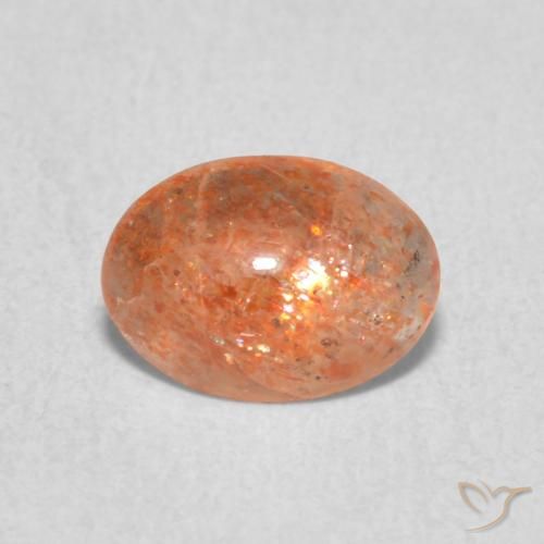0.84ct طبيعي Medium Light-Orange حجر الشمس, بيضوي, نصف شفاف