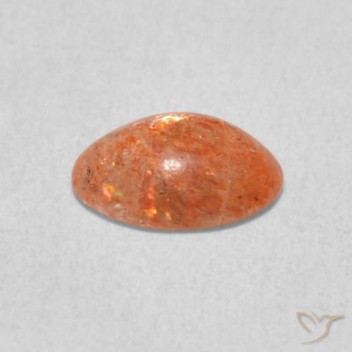 حجر الشمس Medium Light-Orange طبيعي، بيضوي، 0.84 قيراط، نصف شفاف