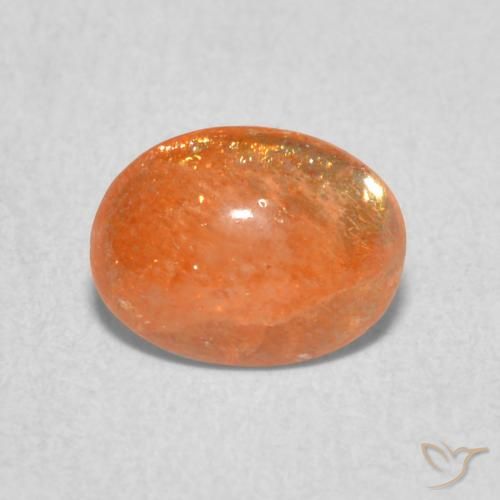 1.01ct طبيعي برتقالى متوسط حجر الشمس, بيضوي, نصف شفاف
