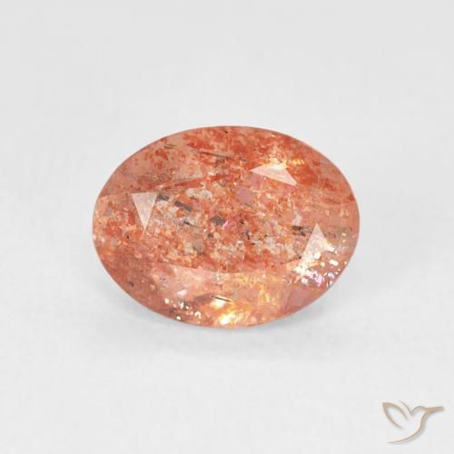 1.14ct طبيعي برتقالى الجريب فروت حجر الشمس, بيضوي, نصف شفاف