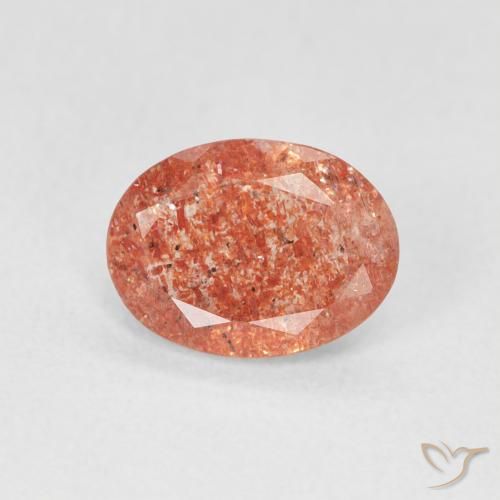 0.99ct طبيعي برتقالى الجريب فروت حجر الشمس, بيضوي, نصف شفاف