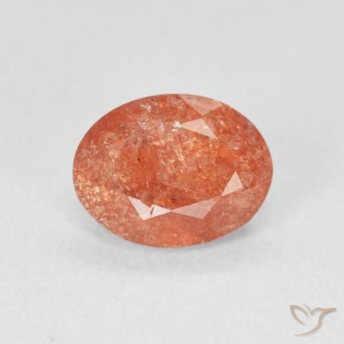 1.22ct طبيعي برتقالى الجريب فروت حجر الشمس, بيضوي, نصف شفاف