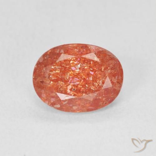 1.12ct طبيعي برتقالى الجريب فروت حجر الشمس, بيضوي, نصف شفاف