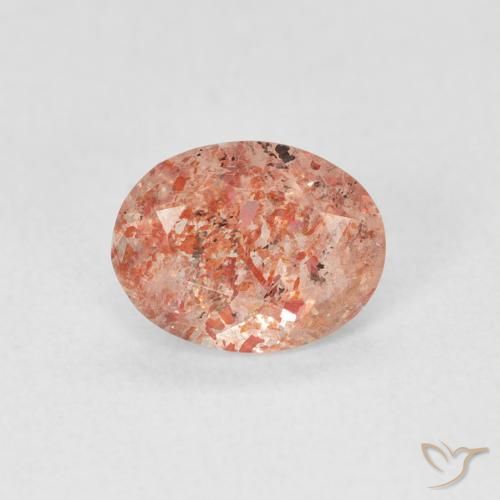 0.96ct طبيعي برتقالى الجريب فروت حجر الشمس, بيضوي, نصف شفاف