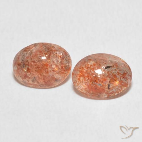 1.83ctw طبيعي Medium Light-Orange حجر الشمس, بيضوي, نصف شفاف