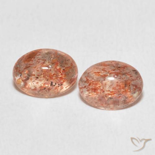 1.86ctw طبيعي Medium Light-Orange حجر الشمس, بيضوي, نصف شفاف