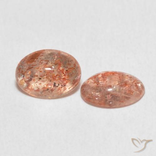 أحجار حجر الشمس Medium Light-Orange طبيعية، بيضوي، نصف شفاف، وزنها 1.86 قيراط