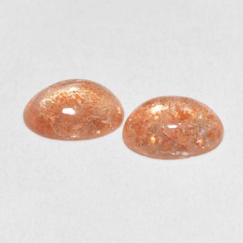 أحجار حجر الشمس Medium Light-Orange طبيعية، بيضوي، نصف شفاف، وزنها 2.09 قيراط