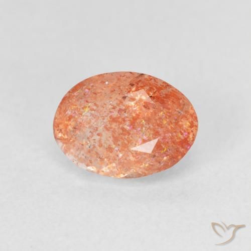 حجر الشمس Medium Light-Orange طبيعي، بيضوي، 1.20 قيراط، نصف شفاف