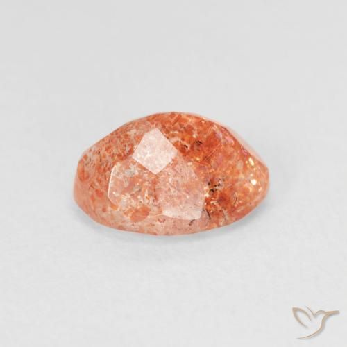 حجر الشمس Medium Light-Orange طبيعي، بيضوي، 1.20 قيراط، نصف شفاف