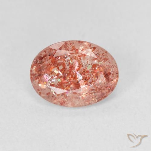 1.06ct طبيعي برتقالى زنجبيلى حجر الشمس, بيضوي, نصف شفاف