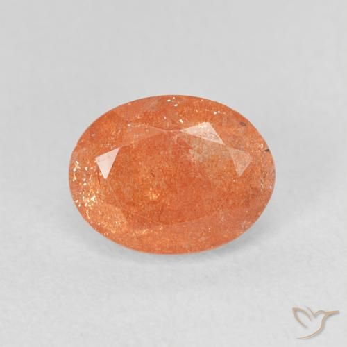 1.44ct طبيعي برتقالى غامق حجر الشمس, بيضوي, نصف شفاف, Photo A