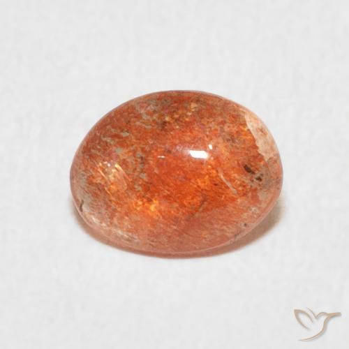 0.91ct طبيعي برتقالي زاهى حجر الشمس, بيضوي, نصف شفاف