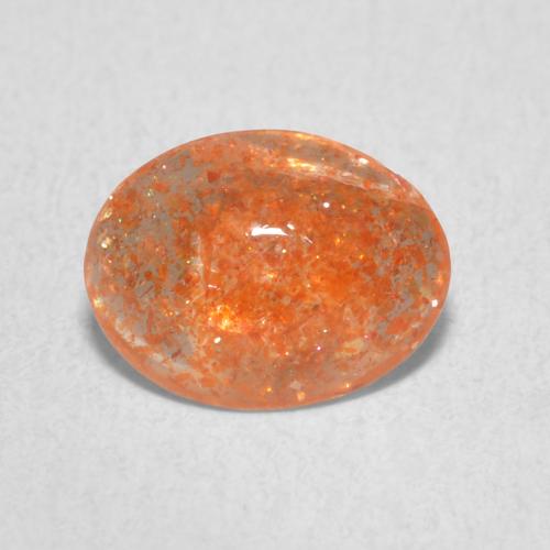1.11ct طبيعي برتقالى غامق حجر الشمس, بيضوي, نصف شفاف