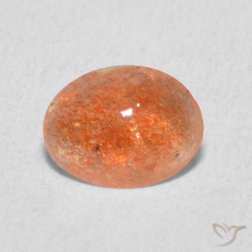 0.87ct طبيعي برتقالى البطاطا حجر الشمس, بيضوي, نصف شفاف