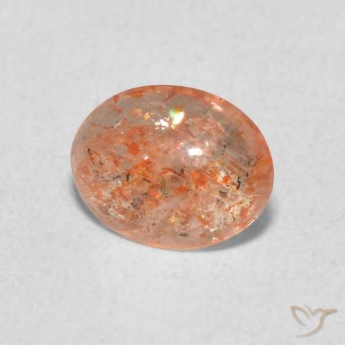 حجر الشمس Medium Light-Orange طبيعي، بيضوي، 0.84 قيراط، نصف شفاف