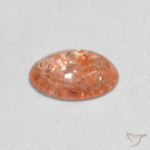 حجر الشمس Medium Light-Orange طبيعي، بيضوي، 0.84 قيراط، نصف شفاف