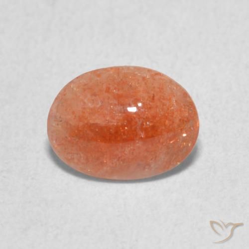 0.91ct طبيعي برتقالى متوسط حجر الشمس, بيضوي, نصف شفاف