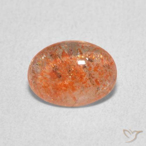 0.93ct طبيعي برتقالى متوسط حجر الشمس, بيضوي, نصف شفاف