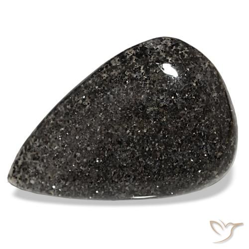 34.68ct أسود حجر الشمس, شكل الكمثرى, نصف شفاف