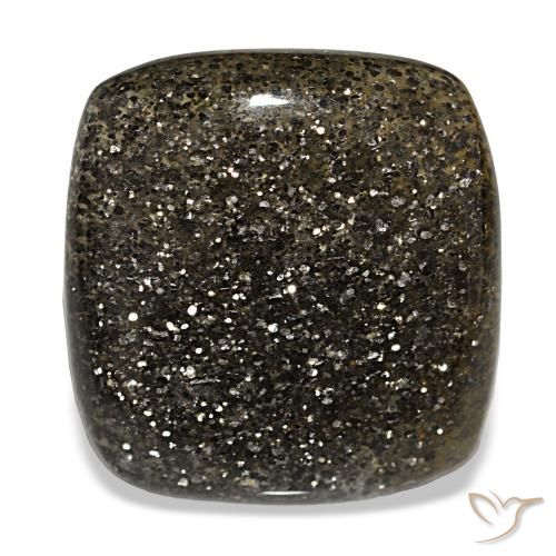 31.17ct أسود حجر الشمس, وسادة, نصف شفاف