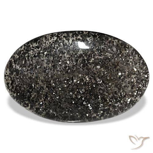 25.54ct أسود حجر الشمس, بيضاوي, نصف شفاف