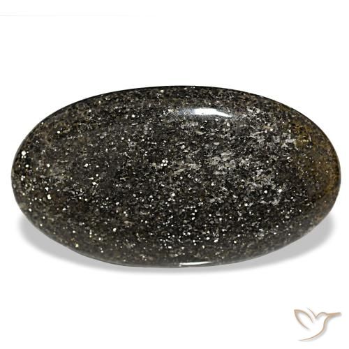 65.84ct أسود حجر الشمس, بيضاوي, نصف شفاف