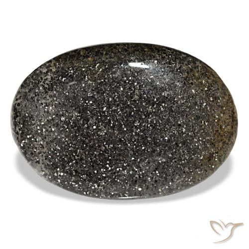 38.56ct أسود حجر الشمس, بيضاوي, نصف شفاف