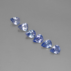 أحجار تنزانيت أزرق بنفسجى طبيعية، شكل الكمثرى، قليلا جدا، وزنها  قيراط